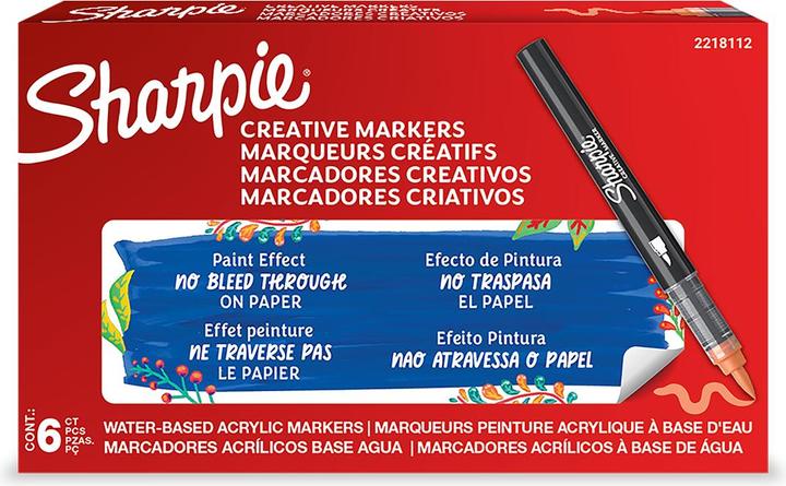 Actual product image Sharpie Kreativmarker Pinselspitze Acryl orange (Orange, 1 x)
