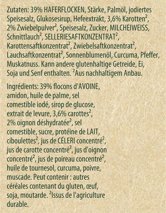 Valori nutrizionali e ingredienti Knorr Zuppa veloce di chicchi d'avena