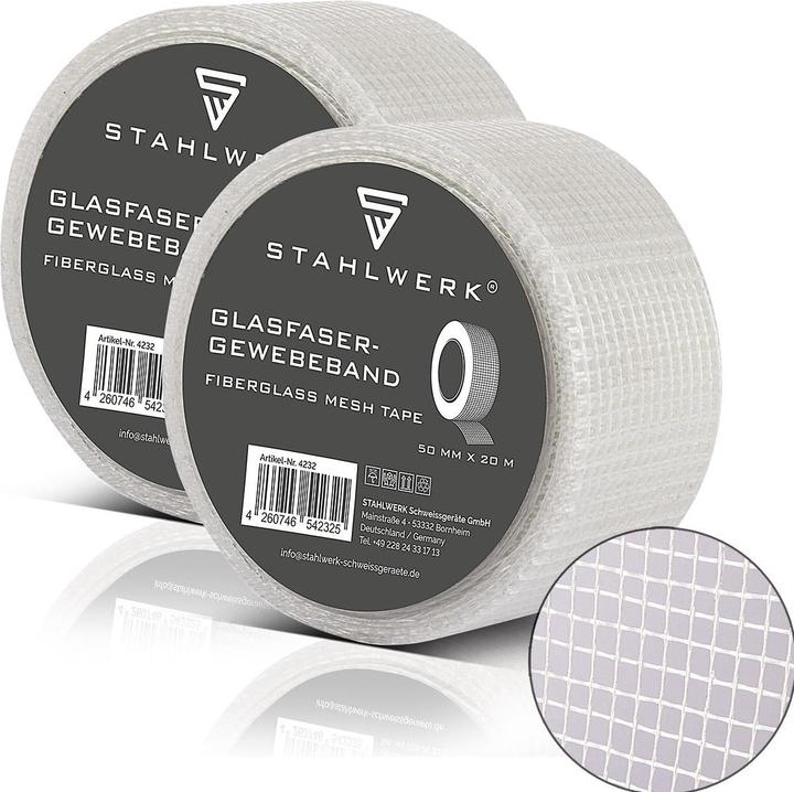 Actual product image Stahlwerk Glass Fiber Fabric Tape Set of 2 (50 mm)