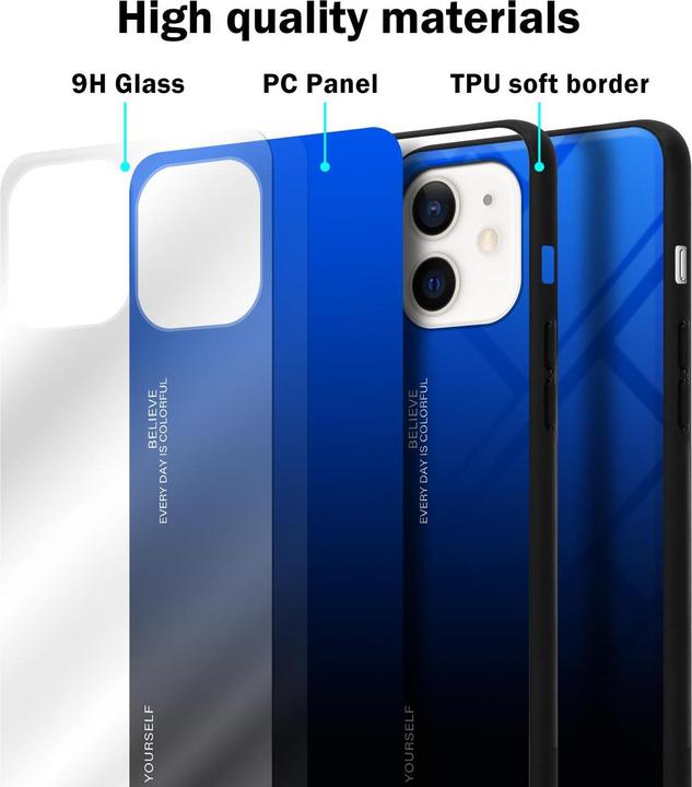 Productafbeelding Cadorabo TPU 2 kleuren glasdekking (Apple iPhone 12 mini)