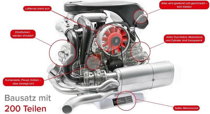 Actual product image Franzis Porsche 911 Turbo engine kit