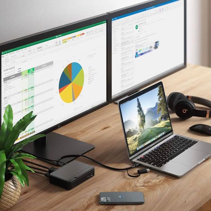 Produktbild Alogic Docking Station Universal Twin HD USB-C & USB-A (USB-A, USB-C, 10 Ports)
