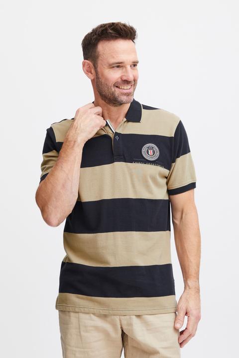 Actual product image FQ1924 FQPeter stripe polo shirt w badge 21900639 (L)