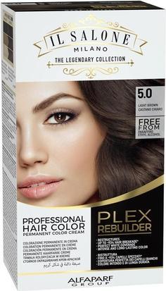Il Salone Milano Plex Rebuilder Permanent Hair Color Cream 5.0 Light Brown Professional Hair Dye Kit (5.0 Light Brown)