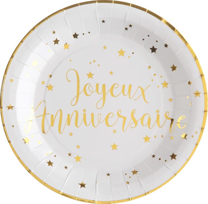 Produktbild Santex Assietten 'Joyeux Anniversaire' Gold (10 Stück) (10 x)