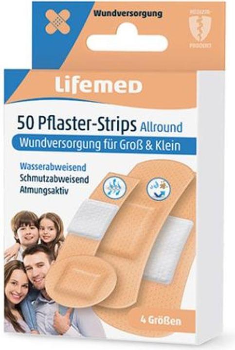 Actual product image Lifemed Plaster strips "Allround" 4 sizes skin-coloured, content: 50 pcs. 25 mm, round (50 x)