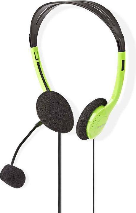 Produktbild Nedis PC-Headset | Auf Ohr | Stereo | 2x 3.5 mm | Klappbarer Mikrofon | 2.00 m | Grün (Kabelgebunden)