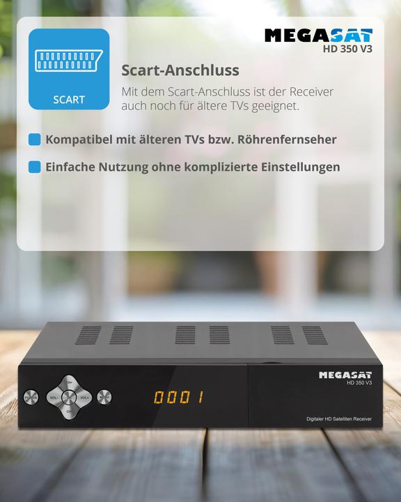 Produktbild Megasat HD 350 V3 - Satelliten-TV-Empfänger (4000 GB, DVB-S, DVB-S2)