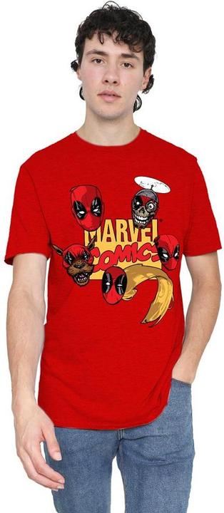 Actual product image Deadpool Unisex Adult Character Heads T-Shirt (L)