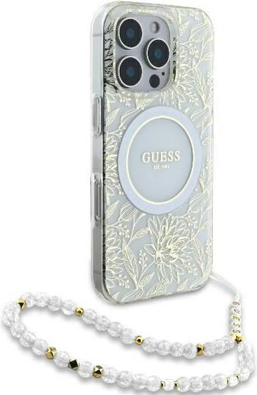 Produktbild Guess GUHMP16XHCPOFPH iPhone 16Pro Max 6.9" biały/white hardcase IML Flowers Allover Electro With Pe (Apple iPhone 16 Pro Max)
