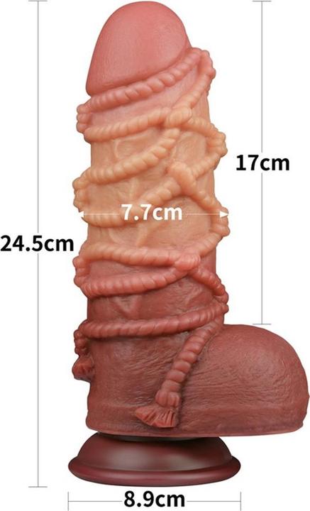 Actual product image Lovetoy Extreme Dildo with Rope Motif 24 cm