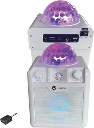 Produktbild N-Gear DISCO410 ( ) Karaoke & Party Bluetooth Lautsprecher mit Discokugel, Lichteffekten & Mikrofon (6 h, Netzbetrieb)