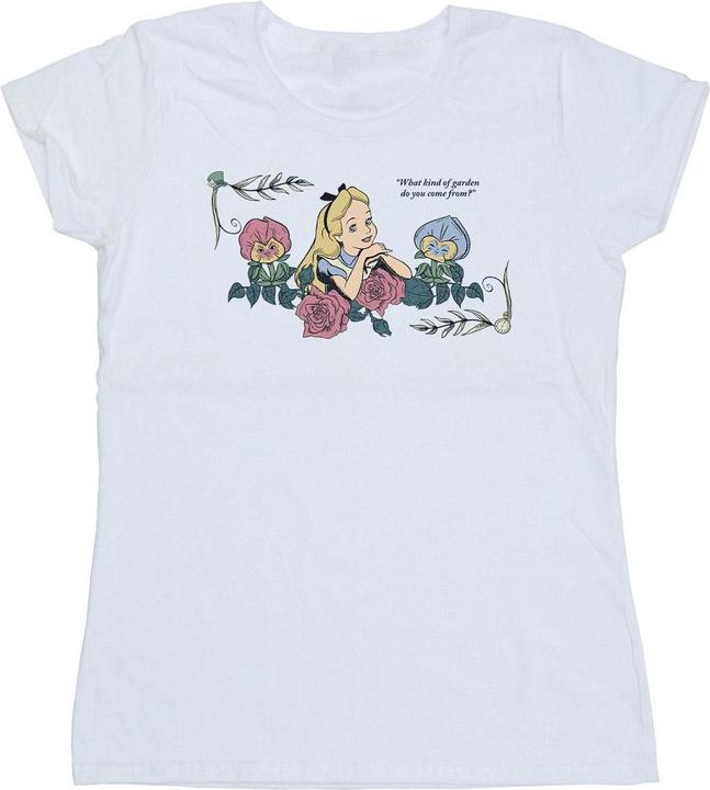 Actual product image Disney Womens/Ladies Alice In Wonderland What Kind Of Garden Cotton T-Shirt (XL)
