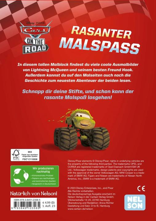 Immagine prodotto Disney Cars on the road: divertimento a ritmo serrato con la pittura