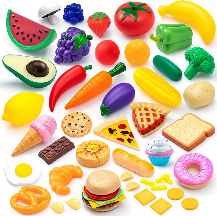 Image du produit Activity Board 50 pièces enfants en plastique Jouer jouets alimentaires, faux aliments, cuisine playset