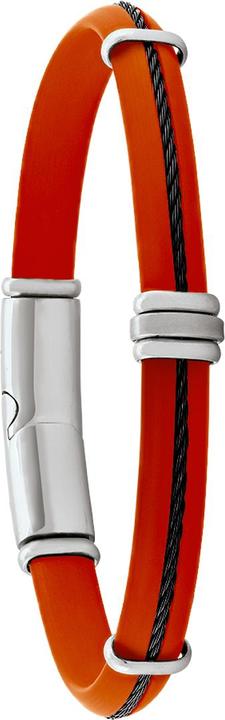 Produktbild Jourdan Armband aus rotem Kautschuk, Stahl, Kabel aus schwarzem PVD-beschichtetem Stahl (23 cm, Gummi, Stahl)