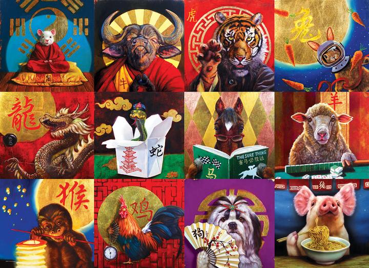 Immagine prodotto Eurographics Calendario cinese Segno zodiacale cinese di Lucia Heffernan (1000 pezzi)