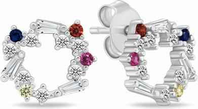 Brilio Silver - Delicate silver earrings Butterflies EA1069WBC