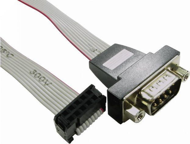 Actual product image Rs Pro Serial cable / 10-pin, IDC connector / 9-pin, D-Sub connector, 300mm, grey, CE, REACH (0.30 m)