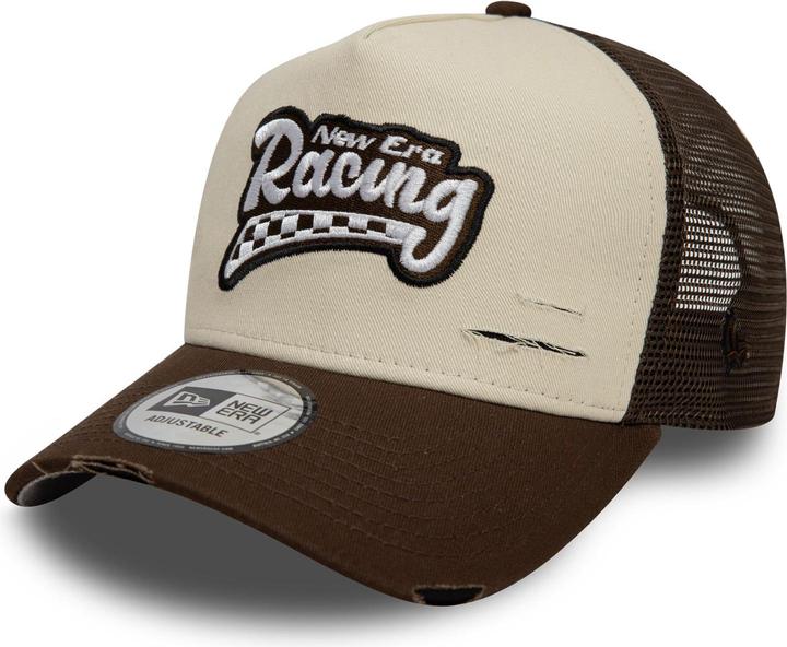 New Era Mesh Trucker Cap - Motorsport Racing Beige (One Size)