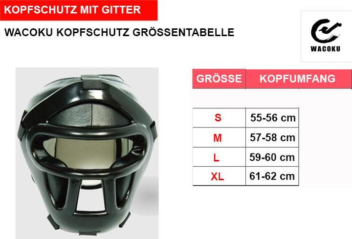Actual product image Budo.ch Kopfschutz mit Plastik Gitter (XL)