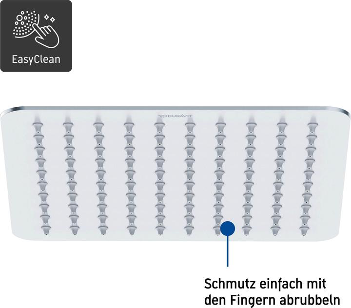 Actual product image Duravit Overhead shower 1 jet, 200, angular chrome (1 Beam types, 26 l/min)
