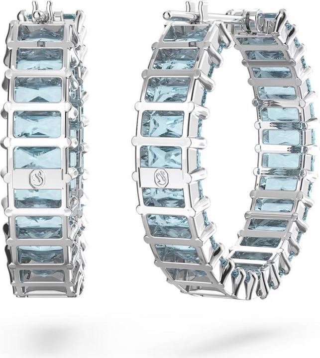 Produktbild Swarovski Matrix Kreolen Baguette Schliff Blau (Swarovski Metall)