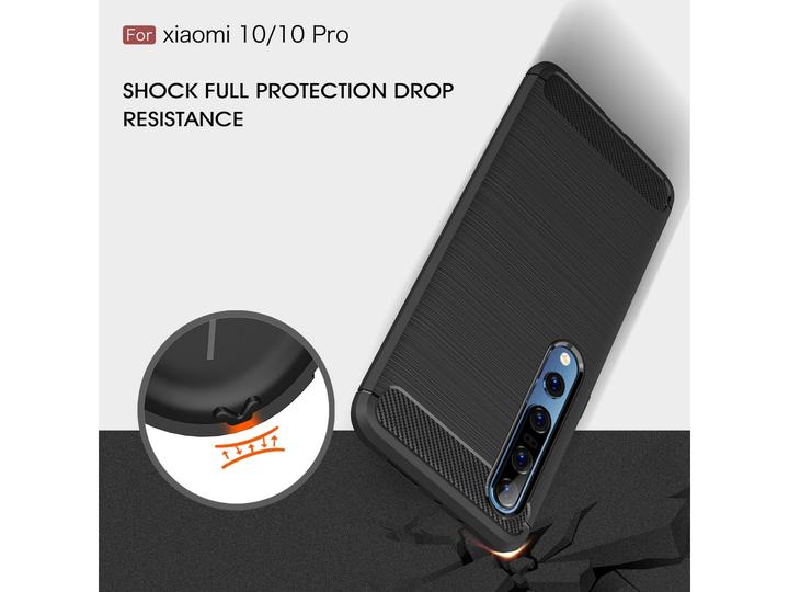 Produktbild Screenguard Xiaomi Mi 10 Hülle Carbon Brushed Soft TPU (Xiaomi Mi 10)