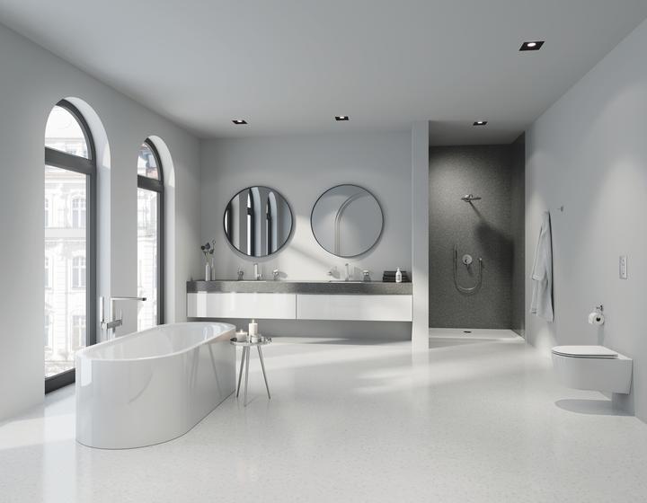 Actual product image Grohe Hand shower holder RAINSHOWER n adjustable round rosette supersteel