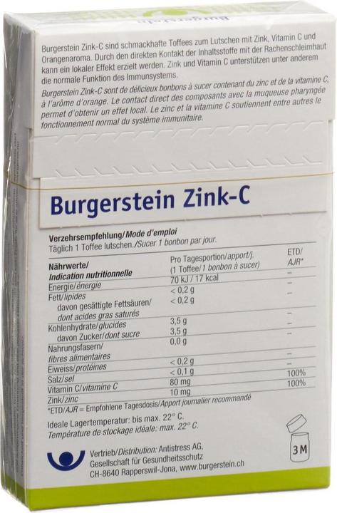 Actual product image Burgerstein Zinc-C (1 Piece, Toffees, 100 g)