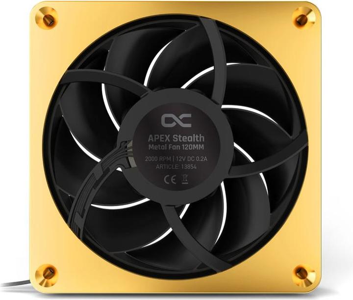 Image du produit Alphacool Apex Stealth Metal Power 120mm ventilateur 3000rpm (or/noir) (120 mm, 1 x)