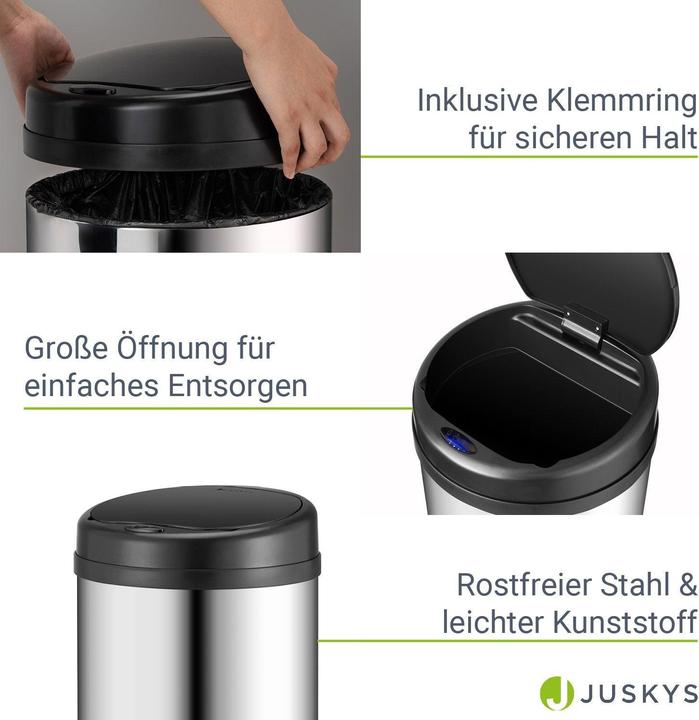 Actual product image Juskys Automatic waste bin with sensor (50 l)