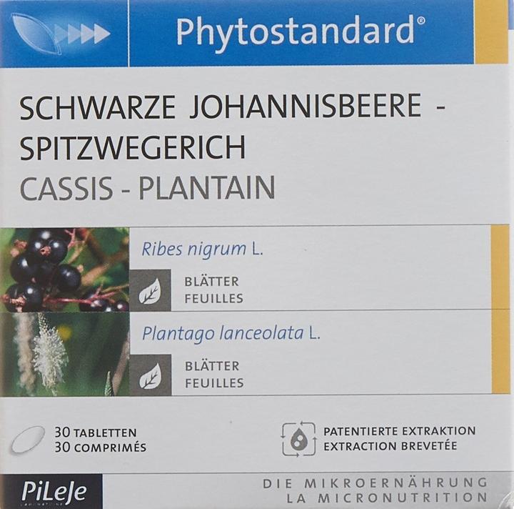 Nährwerte und Zutaten Phytostandarts Pileje  Schwarze Johannisbeere und Spitzwegerich (30 Stück, Tabletten, 36 g)