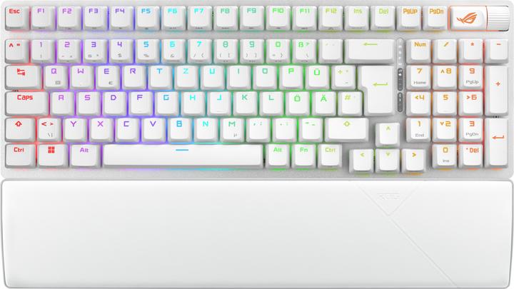 Produktbild ASUS Keyboard ROG Strix Scope II 96 Wireless White (DE, Kabellos, Kabelgebunden)