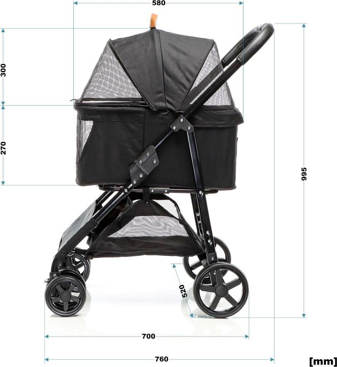 Immagine prodotto Fudajo 2in1 Hundewagen (Cane, Traspirante, Pieghevole)