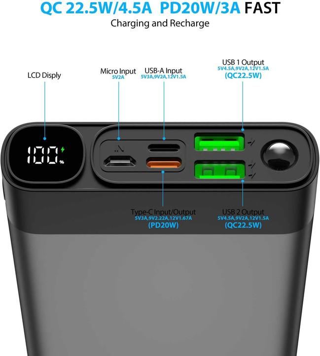 Actual product image Toospon Powerbank 50000mAh (50000 mAh, 22.50 Wh)