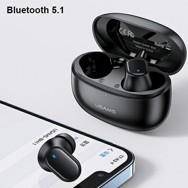 Actual product image Usams Słuchawki Bluetooth 5.1 TWS BH series bezprzewodowe czerwony/red BHUBH03 (ANC, 5 h, Wireless)