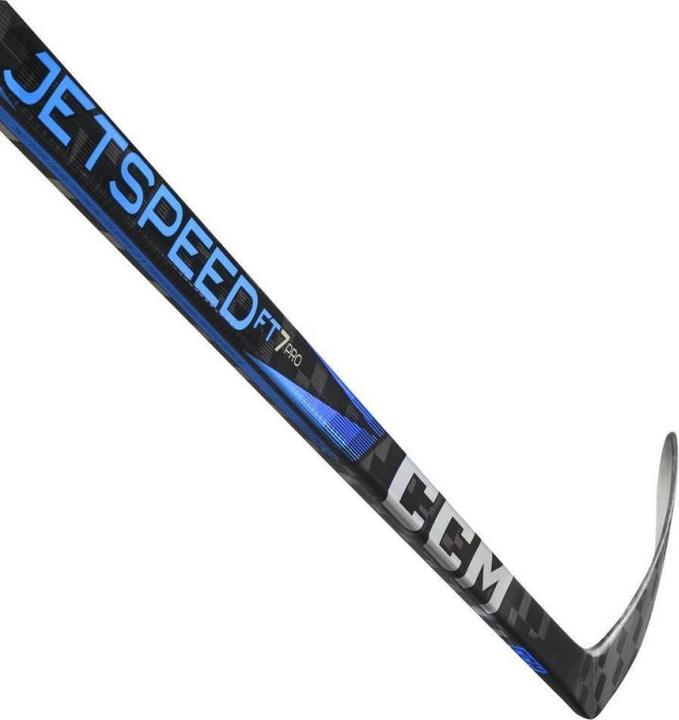 Actual product image CCM JetSpeed FT7 PRO JR composite hockey stick in special colours (left, JR 50 Flex, 28, chrome) (Left)