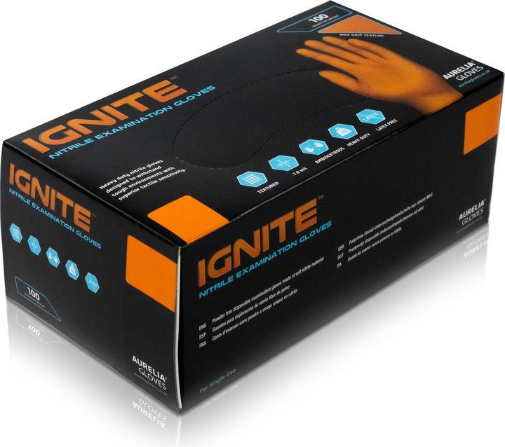 Immagine prodotto Lovehoney Guanto monouso Max Grip Nitrile, 100 pezzi, M, arancione (M)