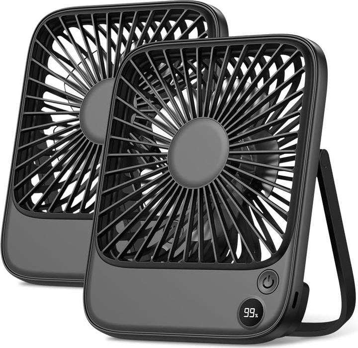 Immagine prodotto TOPK 2er-Pack Tischventilator mit Akku (40 dB)