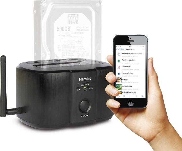 Immagine prodotto Hamlet Wi-Fi Docking Station per hard disk sata da 2,5" o 3,5" (1 Porti)