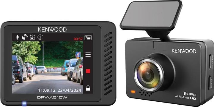 Immagine prodotto Kenwood DRV-A510W DashCam 2K WQHD 12/24V/GPS/WiFi/App (Ricevitore GPS, Display integrato, WiFi, Microfono incorporato, Accelerometro, 2K)