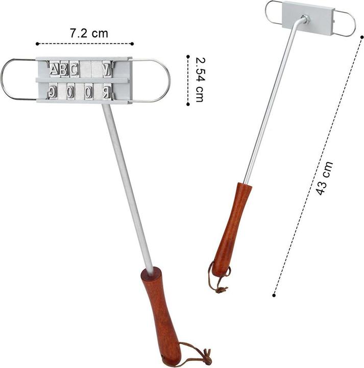 Immagine prodotto PhoneLook Fer à marquer viande et légumes pour gril Branding Iron Cow-boy BBQ à l'américaine