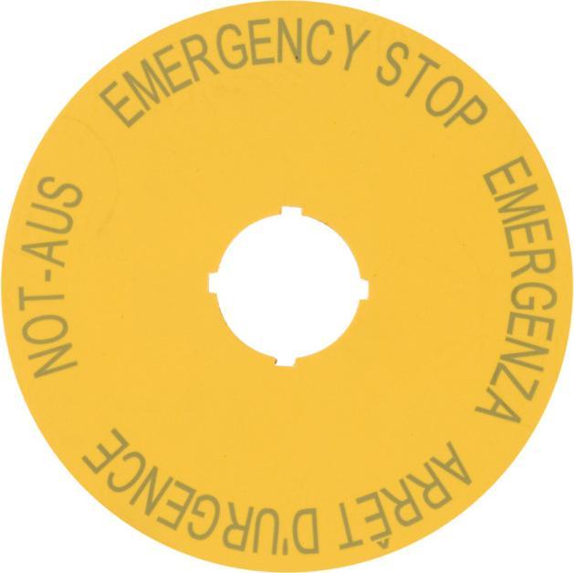 Image du produit Eaton Panneau d'arrêt d'urgence rond 90mm quadrilingue