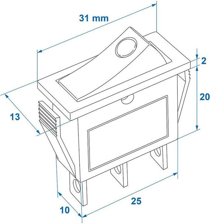 Immagine prodotto ProPlus Interruttore a bilanciere LED rosso 12V / 24V-max. 10A in blister