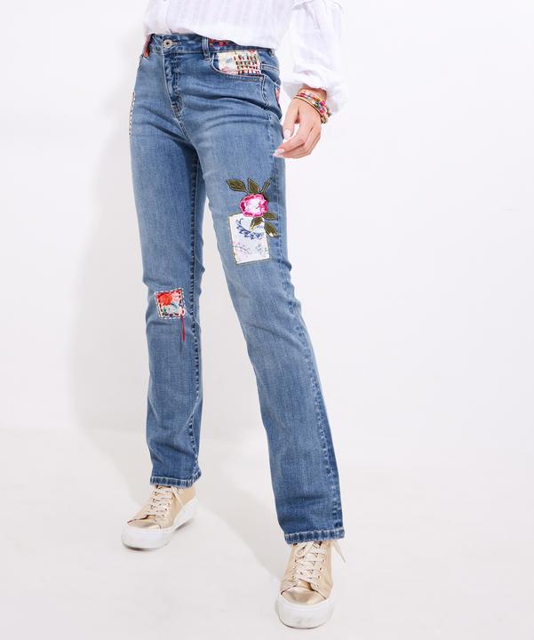 Actual product image Joe Browns LIMITED EDITION Patchwork Straight Leg Jeans (44)