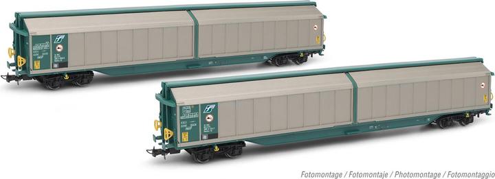 Rivarossi FS Coffret de 2 wagons à parois coulissantes Habillss XMPr Ep.V-VI (Piste H0)