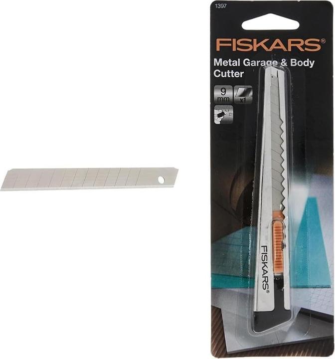 Immagine prodotto Fiskars Coltello professionale a lama piatta argento 9 mm (Taglierini)
