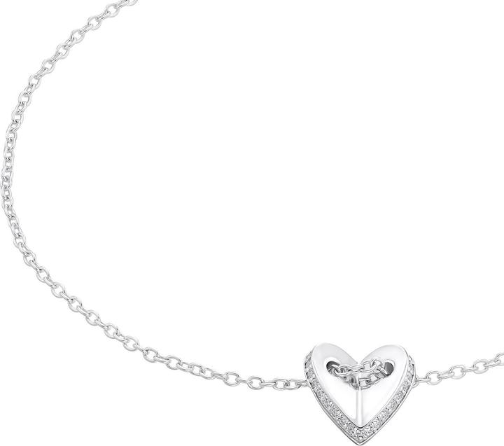 S.Oliver Armschmuck für Damen, 925 Sterling Silber, Zirkonia (synth.) | Herz (17 cm, 925er Silber)