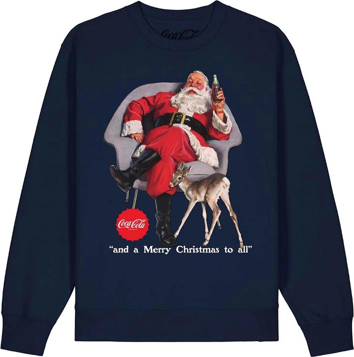 Coca Cola Unisex Adult Santa Claus Sweatshirt (XL)